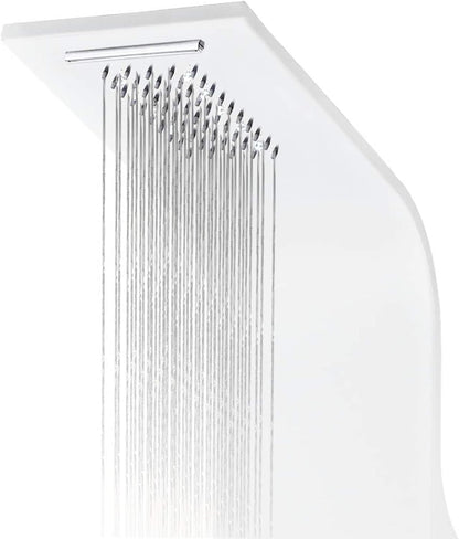 Douchepaneel – Douchekolom – Regendouche – Massagejets – Handdouche – Aluminium – 130 cm Hoog – LED Verlichting