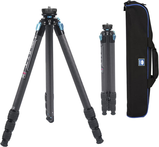 SIRUI Waterdicht koolstofvezelstatief, 175 cm, professioneel heavy duty camerastatief met driehoekige middenzuil, grote buis voor DSLR, camcorder, belasting 15 kg (ST-224)