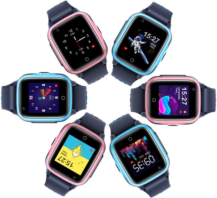 Smartwatch Kids GPS met 4G WiFi Video-oproep SOS-camera Waterdicht Bericht Wekker Stopwatch Klasse-modus Muziekspeler Trillingsmelding Cadeau voor Jongens Meisjes Compatibel met iPhone Android