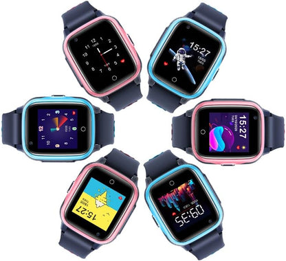 Smartwatch Kids GPS met 4G WiFi Video-oproep SOS-camera Waterdicht Bericht Wekker Stopwatch Klasse-modus Muziekspeler Trillingsmelding Cadeau voor Jongens Meisjes Compatibel met iPhone Android