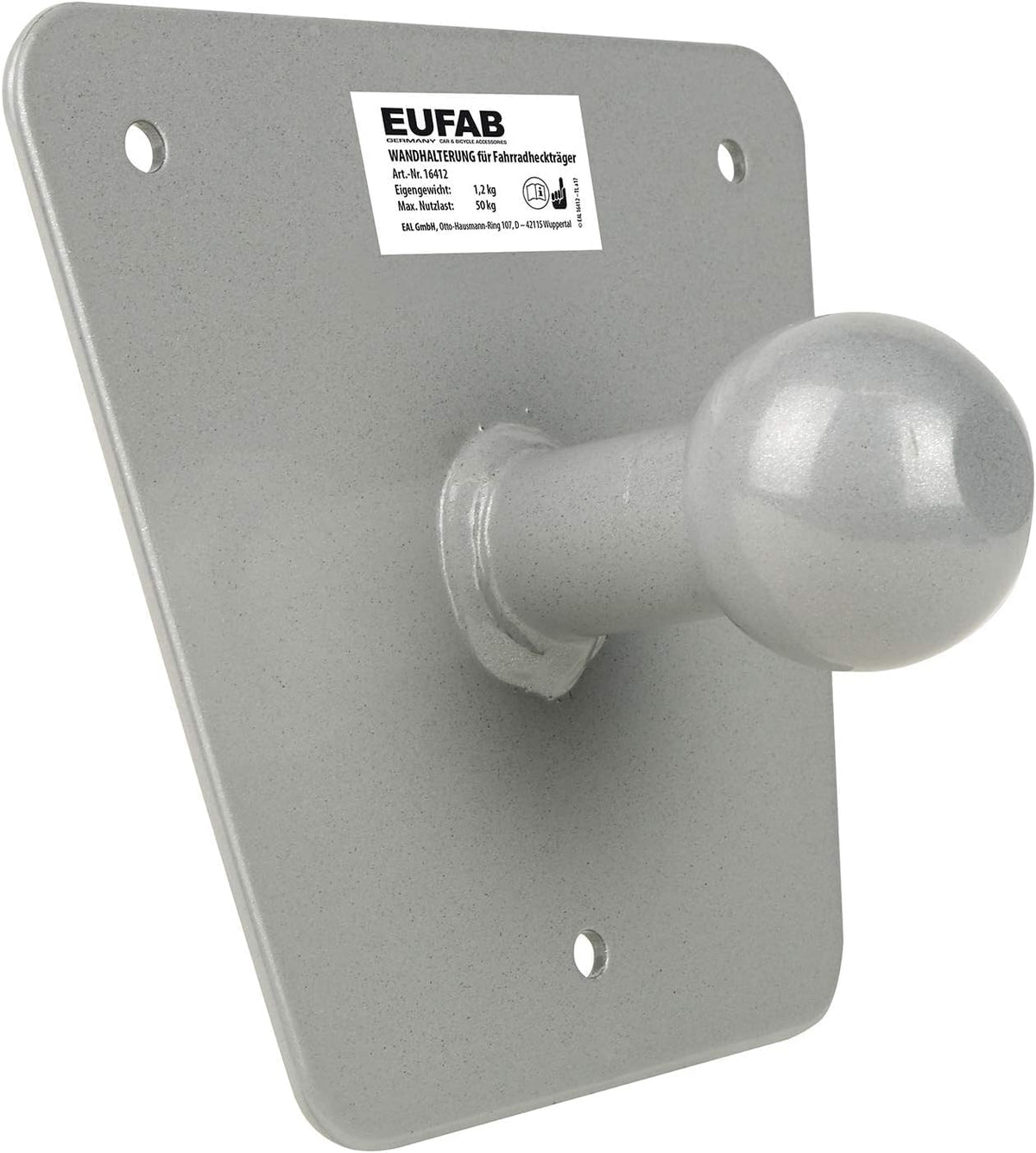 EUFAB 12010LAS Bicycle Carrier POKER-F, E-Bike, Pre-Assembled, Anti-Theft Protection, for 2 Bikes, for Tow Bar & EUFAB 16412 Wall Bracket, Only Suitable for EUFAB and LAS Bike Racks - QUORE