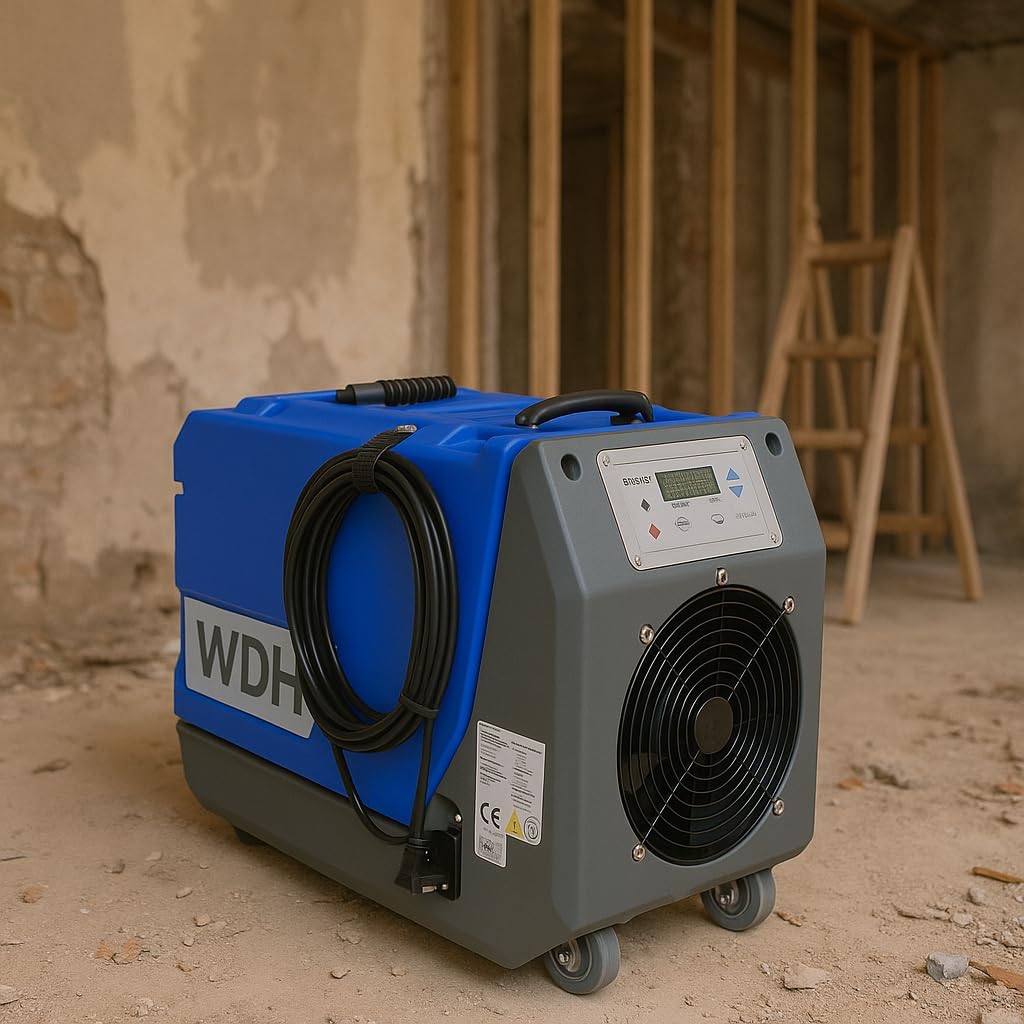 Bouwdroger – Luchtontvochtiger – Ontvochtigingsapparaat – Droogmachine – Vochtverwijderaar – Tot 70 liter per dag – Geïntegreerde condenspomp
