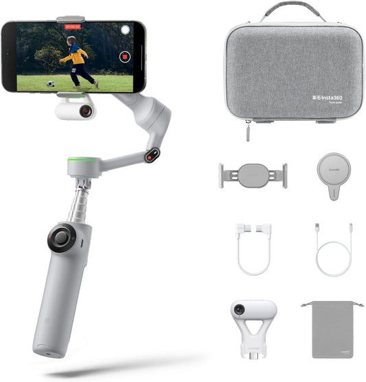 Insta360 Flow 2 Pro Gimbal Stabilizer voor iPhone, Android, AI Phone Gimbal, Ingebouwde Selfie Stick & Statief, Telefoonstabilisator voor video-opname, Youtube, Tiktok, Travel - Ultimate Creator