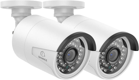 SANNCE 8 MP PoE bewakingsset, 2 camera's voor binnen en buiten, 36 stuks IR-leds, IP66, weerbestendig