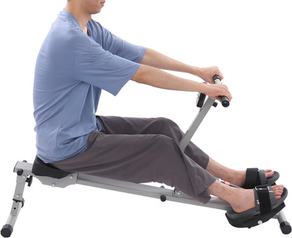 Rowing Machine with 12 Resistance Levels, Fitness Rowing Machine, Hydraulic Rowing Machine with LCD Monitor - QUORE