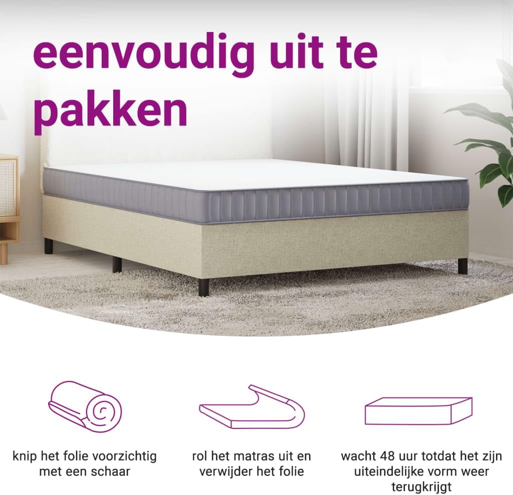 Schuimmatras Middelzacht 160x200 cm – Tweepersoonsmatras – Tweepersoons Matras – Matras Schuimrubber – Foam Matras – Matras Schuim – Geluidsdempend – Dubbelzijdig Omkeerbaar