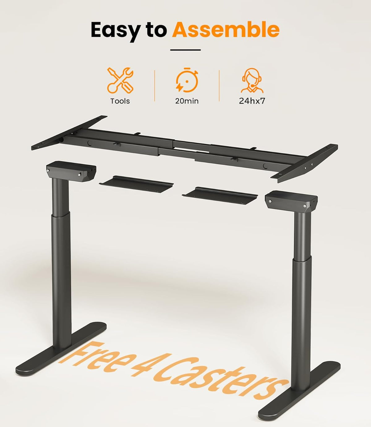 MAIDeSITe EL2 Pro Art in hoogte verstelbaar bureauframe, ovaal pootdesign, elektrisch in hoogte verstelbaar tafelframe, dubbele motor, draagvermogen 180 kg, met 4 geheugenbesturing en