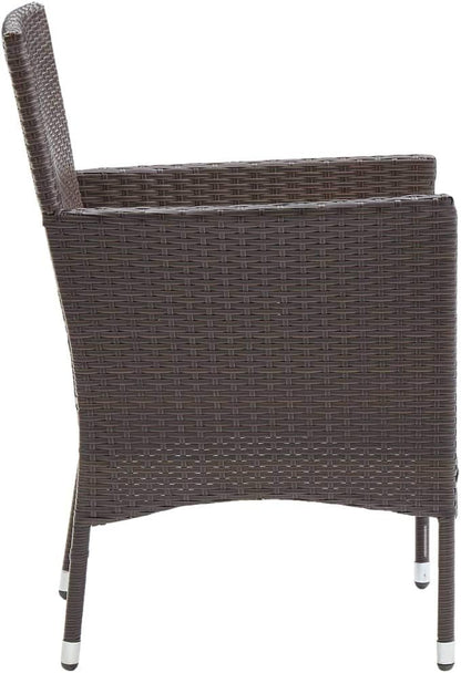 Set of 2 modern garden chairs made of rattan with removable cushions, hand-woven poly rattan and weather-resistant steel frame, ergonomic design - QUORE