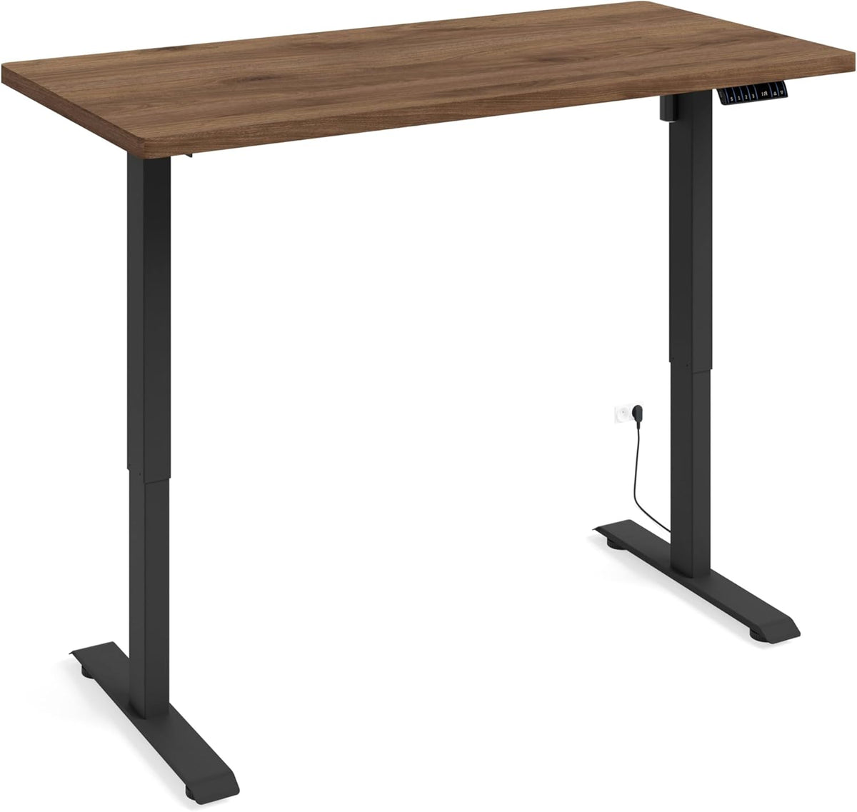 Homlando Desk BIMotion 1S 140 x 70 x 3.2 cm - Desk table with automatic ride - Height adjustable with height adjustment - electric - ergonomic standing desk (nut/black frame) - QUORE