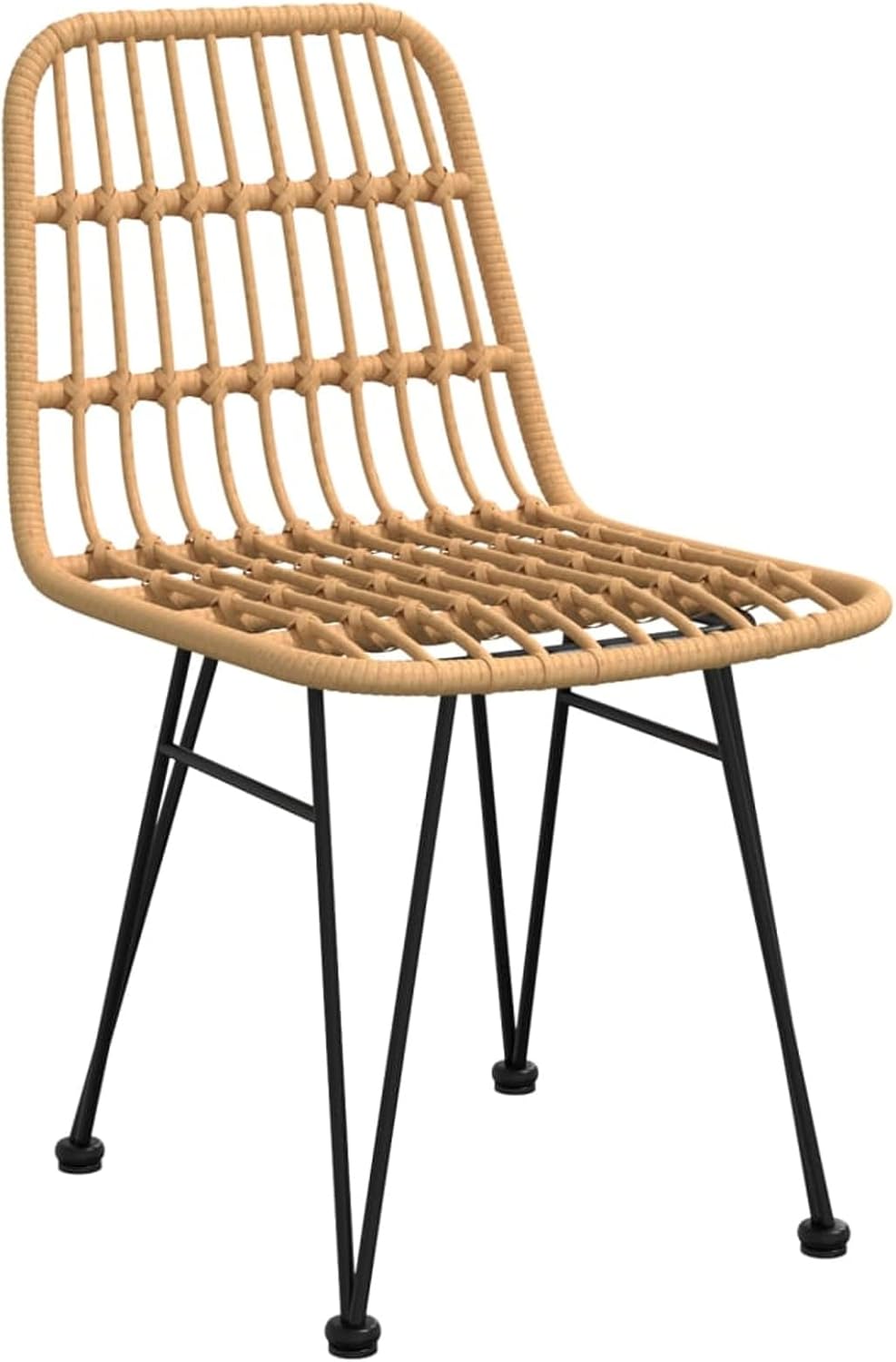 Tidyard Tuin-eetkamerset, glazen tafel en stoelen van gevlochten rieten voor de tuin, eettafel, 3-delig, polyrotan 15#, 1 x tafel, 2 stoelen - QUORE