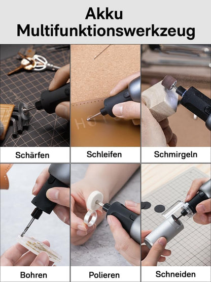 HOTO Draadloos draaigereedschap, 4 V, graveerpen met 35 accessoires, 25.000 omw/min, 5 instelbare snelheden, USB-C-opladen, voor slijpen, polijsten, boren, snijden en knutselen met 3D-printers