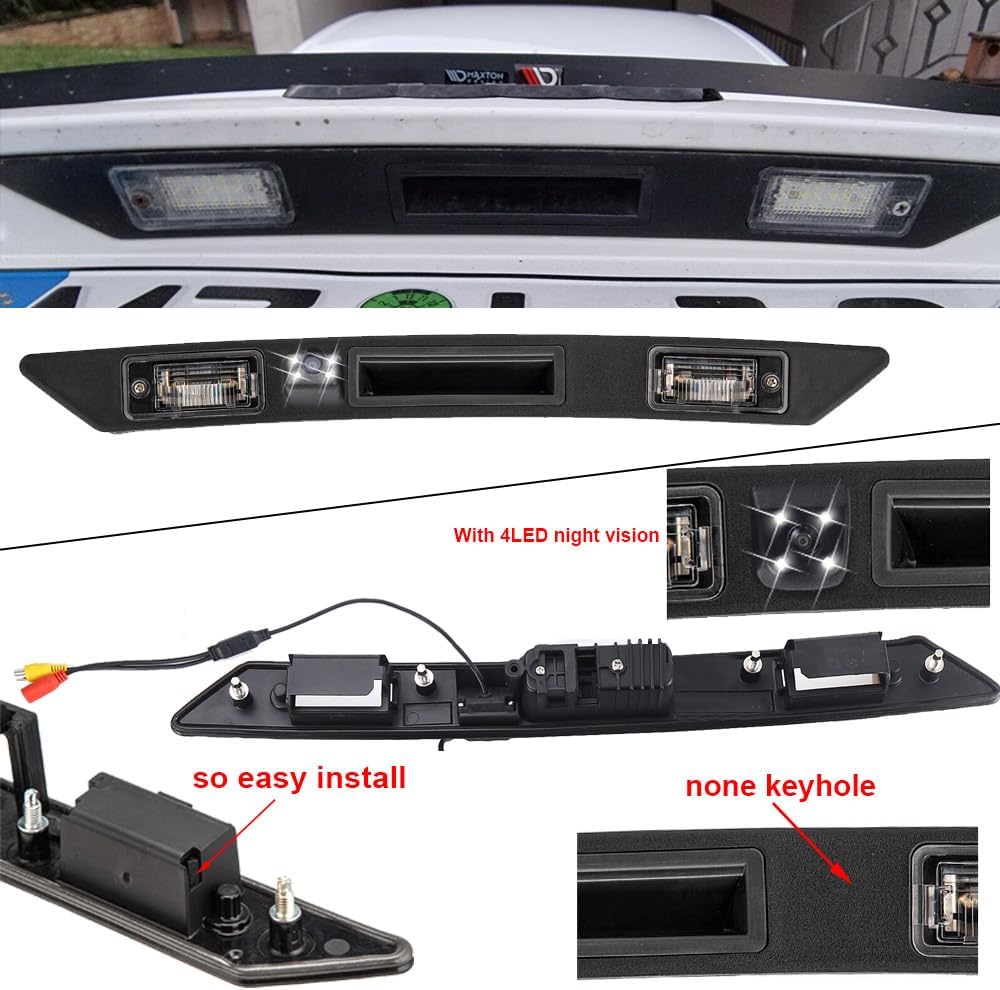 HD LED 170° groothoek kofferbakgreep achterklep achteruitrijcamera parkeercamera vervanging voor Audi A3 8P/8V 8PA S3 V6/A4 B7 S5/Limousine/RS4/A5 RS5/A6 C6 C5/A8 S8/Q7 4L/RS3/S4/RS6/Seat Exeo 3R2/V W