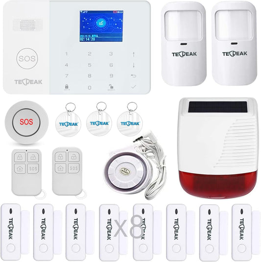 TecPeak - Draadloos Thuisalarmsysteem, WiFi/gsm Alarmkit met Sirene Beveiliging Die Een Zeer Effectieve Modus Biedt Om Uw Thuis en Kantoor Te Beschermen... (A6)
