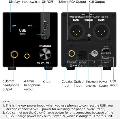 HiFi DAC Hoofdtelefoonversterker – Koptelefoonversterker – Voorversterker – Audio Converter – MQA & DSD256 – USB/Optisch/Coaxiaal/Bluetooth 5.0 met Gebalanceerde XLR-uitgang