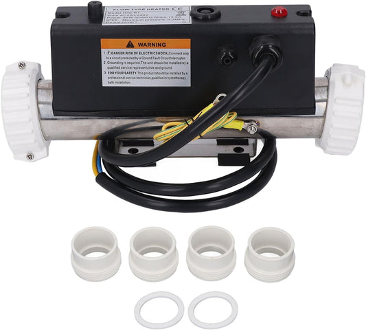 Zwembadverwarmer – Elektrische Zwembadboiler – Waterthermostaat – Spa Verwarmer – Bubbelbad Verwarmer – 2 kW – Automatische Temperatuurregeling – Bescherming Tegen Droogverbranding