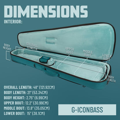 Gator Cases ICON serie Premium weerbestendige gigbag voor basgitaren met TSA bagageslot-vriendelijke ritstrekkers (G-ICONBASS)