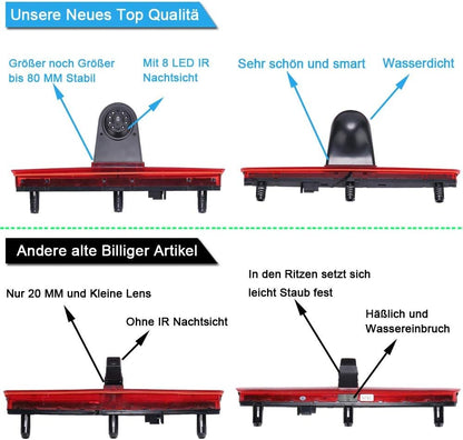 Achteruitrijcamera voor VW T5., Model 3 = camera + 4,3" screen