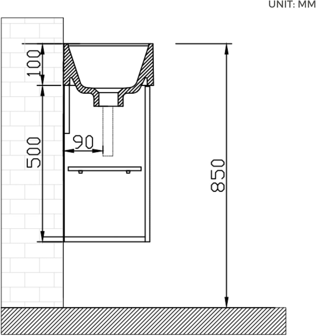 Badkamermeubel 40 cm Met Wastafel – Kleine Wastafelkast Met Opbergruimte Voor Gastentoilet, Ruimtebesparend, Matwit