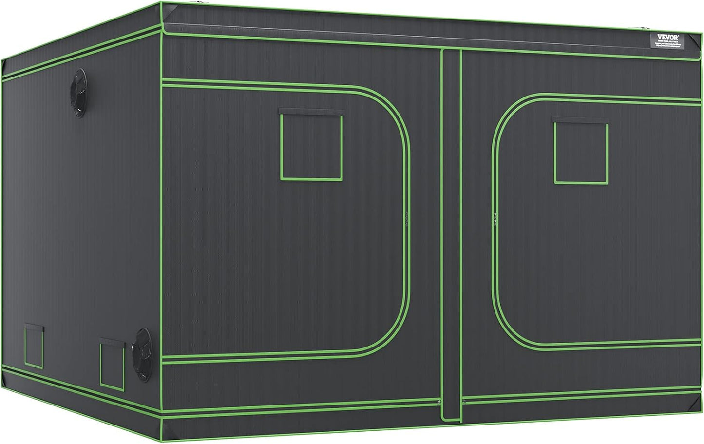 VEVOR Growbox 305 x 305 x 203 cm Greenhouse Made of 19 mm Steel Frame and 600D Oxford Fabric Grow Tent, 60 kg Load Capacity Grow Box, Suitable for 400 W Grow Light, Indoor Grow Tent - QUORE