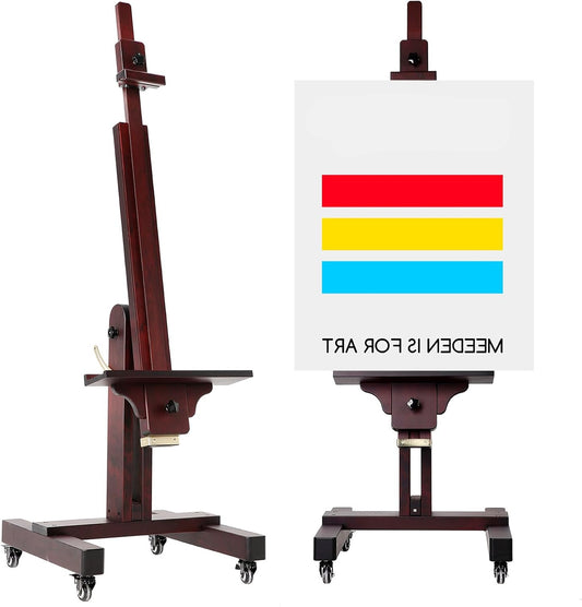 Oversized Studio Ezeltje – Schildersezel – Kunstenaars Ezeltje – Vloer Ezeltje – Houten Ezeltje – Traploos Verstelbare Kantelfunctie – Stevig Beukenhout Met Rosé Afwerking
