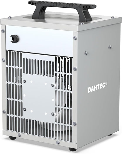 2000W Verbeterde Elektrische Ventilatorverwarmer - Stalen Behuizing - Industriële Draagbare Kachels - Thermostaat & Oververhittingsbeveiliging - Ideaal voor Bouwplaats, Garage, Kas
