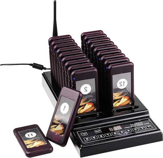 Draadloos Oproepsysteem – Pager Systeem – Bellersysteem – Restaurant Oproeper – WachtrijManager – 48 Uur Standby – Bereik Tot 500 Meter - QUORE