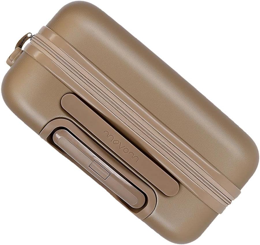 Movom Galaxy Kofferset, blauw, 55/68 cm, ABS, zijdelingse combinatiesluiting, 109 l, 6,56 kg, 4 dubbele wielen, handbagage, Beige, 40 x 55 x 20 cm, 48 x 68 x 27 cm, Set van 2 koffers
