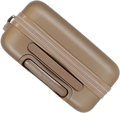 Movom Galaxy Kofferset, blauw, 55/68 cm, ABS, zijdelingse combinatiesluiting, 109 l, 6,56 kg, 4 dubbele wielen, handbagage, Beige, 40 x 55 x 20 cm, 48 x 68 x 27 cm, Set van 2 koffers