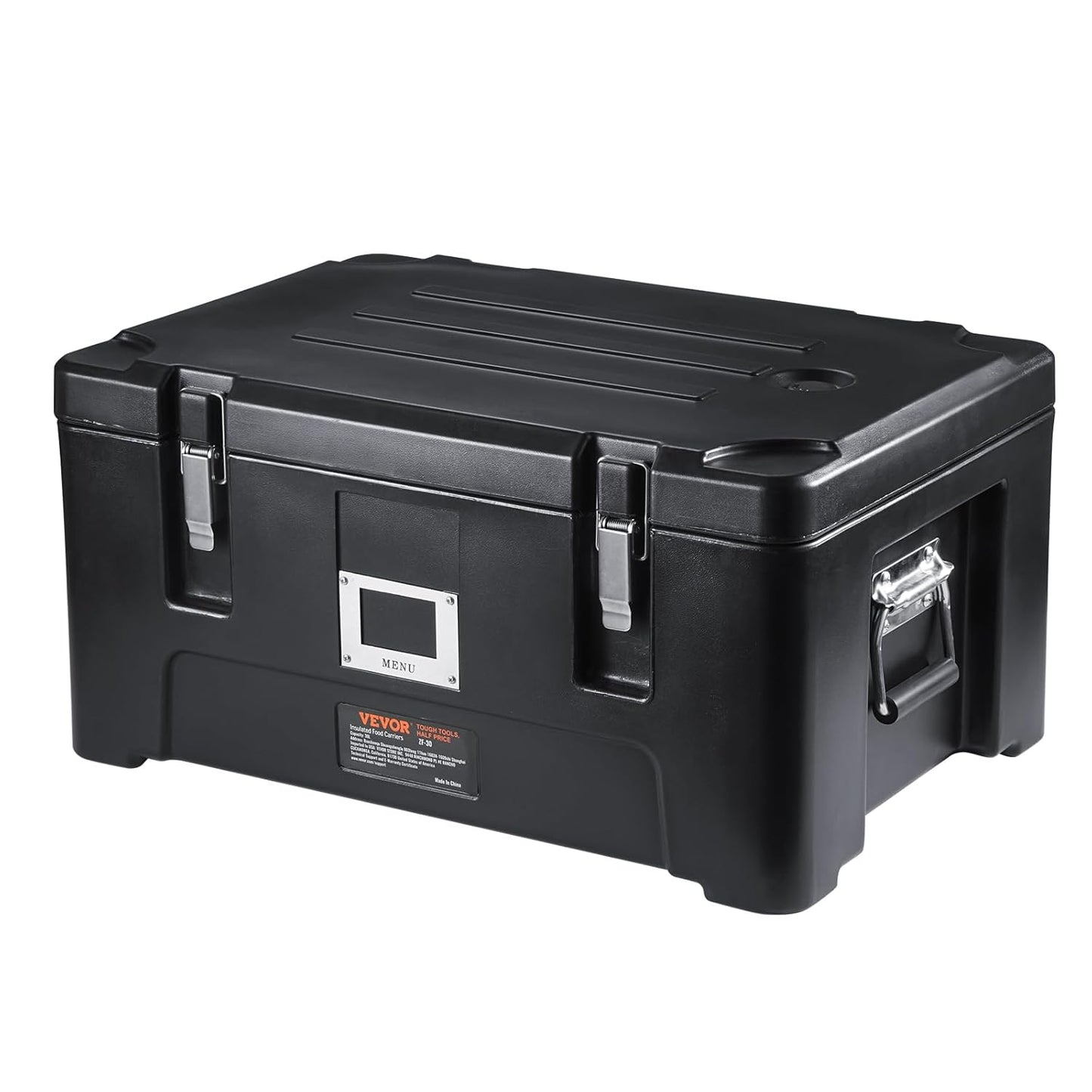 Geïsoleerde Voedselpan Carrier Zwart – Voedselcontainer – Voedseldrager – Hot Box – Voedselwarmer – 36 Liter Capaciteit – Inclusief 3 RVS Pannen