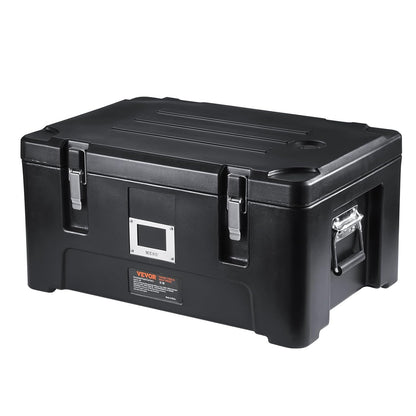Geïsoleerde Voedselpan Carrier Zwart – Voedselcontainer – Voedseldrager – Hot Box – Voedselwarmer – 36 Liter Capaciteit – Inclusief 3 RVS Pannen