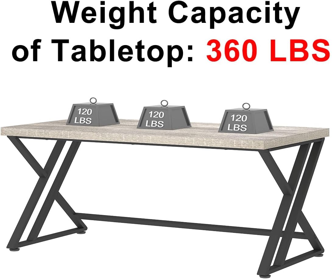LVB Computerbureau, lang, industrieel design, studie, houten tafel, 152 x 60 x 75,5 cm, grijs
