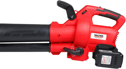 WALTER Li-Ion accu-bladzuiger/bladblazer 40 V, blaassnelheid: 160-210 km/u, inzuigvolume 10,3 m³/min, capaciteit blazerzak: 45 l