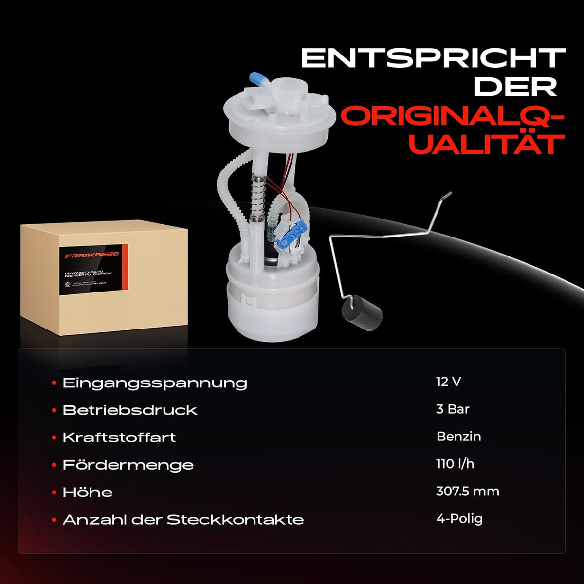 Frankberg Brandstofpomp transportunit compatibel met 156/156 Sportwagon 932 1,6 L-2,5 l benzine 1997-2001 60628082