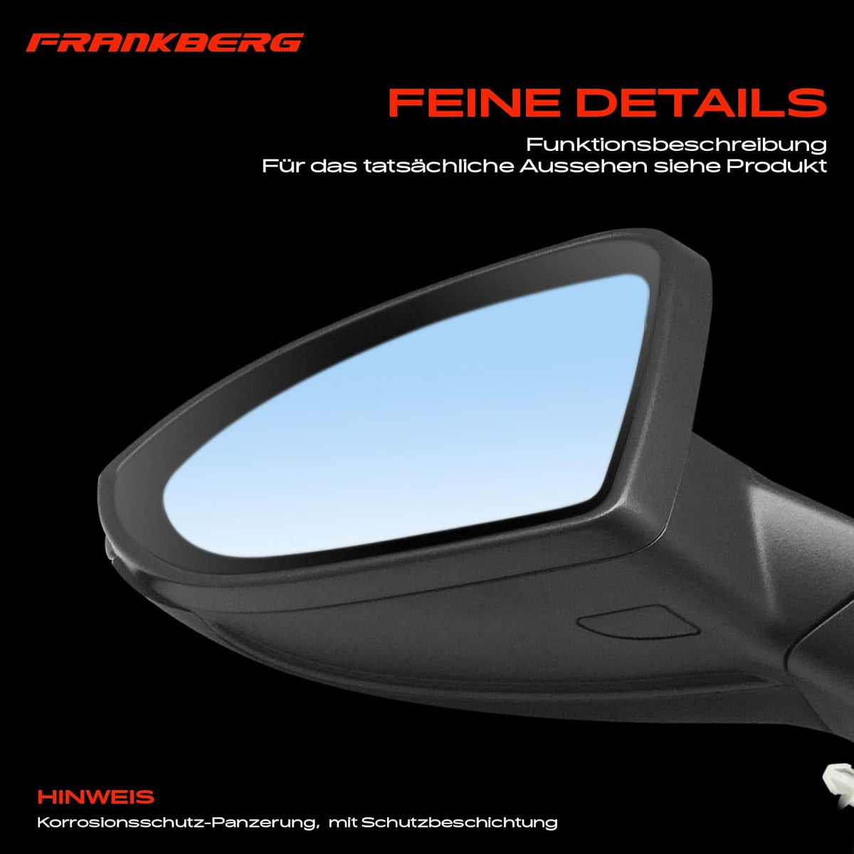 Frankberg 1 x buitenspiegel, links, elektrisch, compatibel met Golf VII 5G1 BE1 BE2 BQ1 2012-2021 Golf VII Van 5G1 2012-2017 Golf VII Variant BA5 BV5 2013-2021, vervanging # 5G0857521