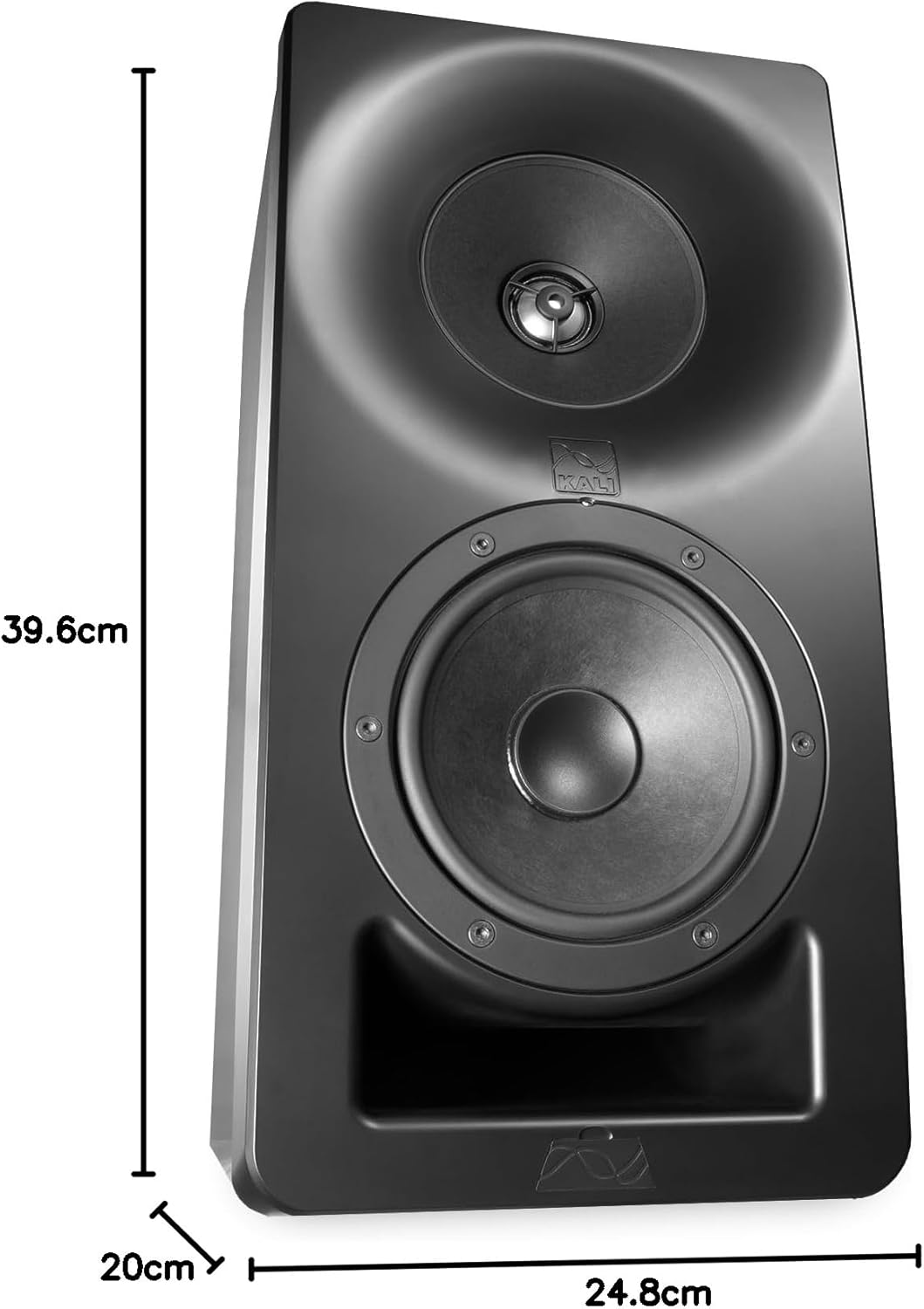 Kali Audio SM-5-C, passieve 3-weg studiomonitor (high-performance box, 5-inch woofer, 4-inch middentoner, 1-inch metalen dome-tweeter, professionele geluidsomvormer technologie), zwart