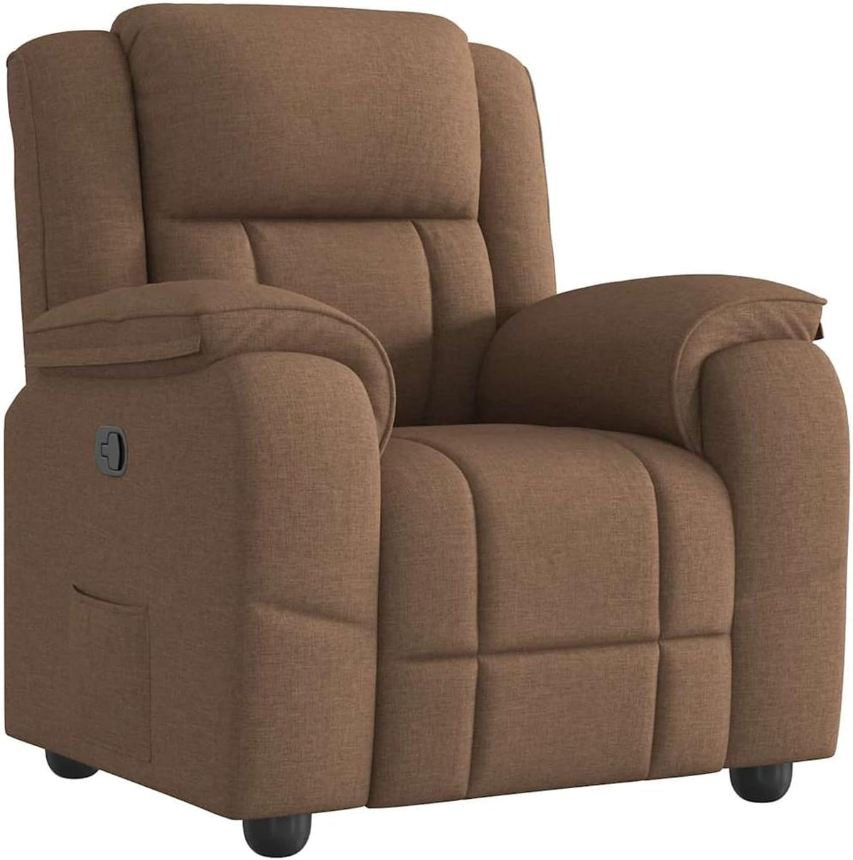 Gecheer Recliner Chair Brown Fabric TV Chair with Reclining Function, Manual Reclining Function - QUORE