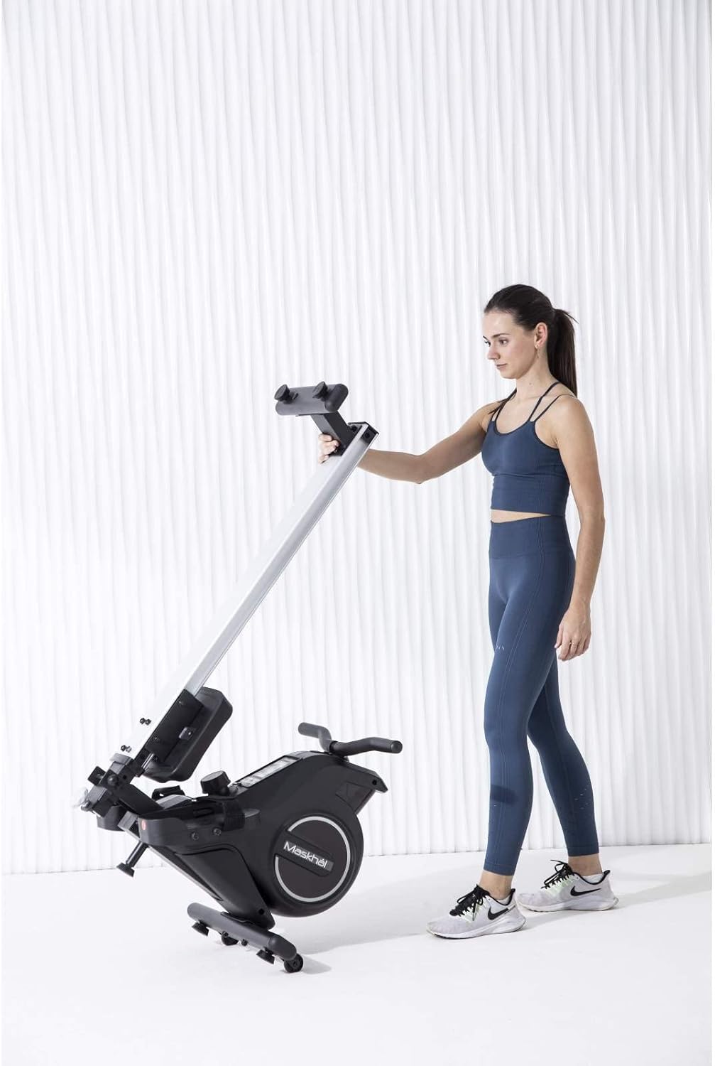 Home Rowing Machine MK270, Rowing Training at Home or Gym, 8 Resistance Levels, LCD Console, Bluetooth Connection to Mobile Phone or Tablet. - QUORE