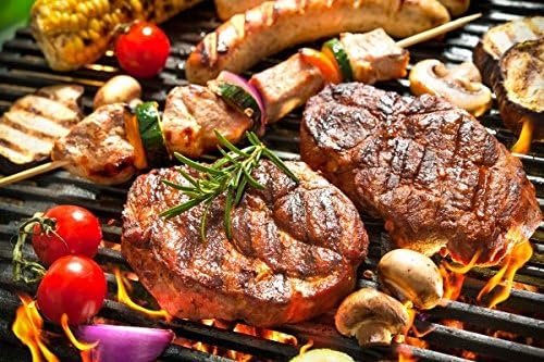 BBQ gasbarbecue met thermometer, zijbrander, voor tuin, picnic en terrazzo - staal zwart gelakt en ABS - (112 x 52,5 x 96.5 cm)