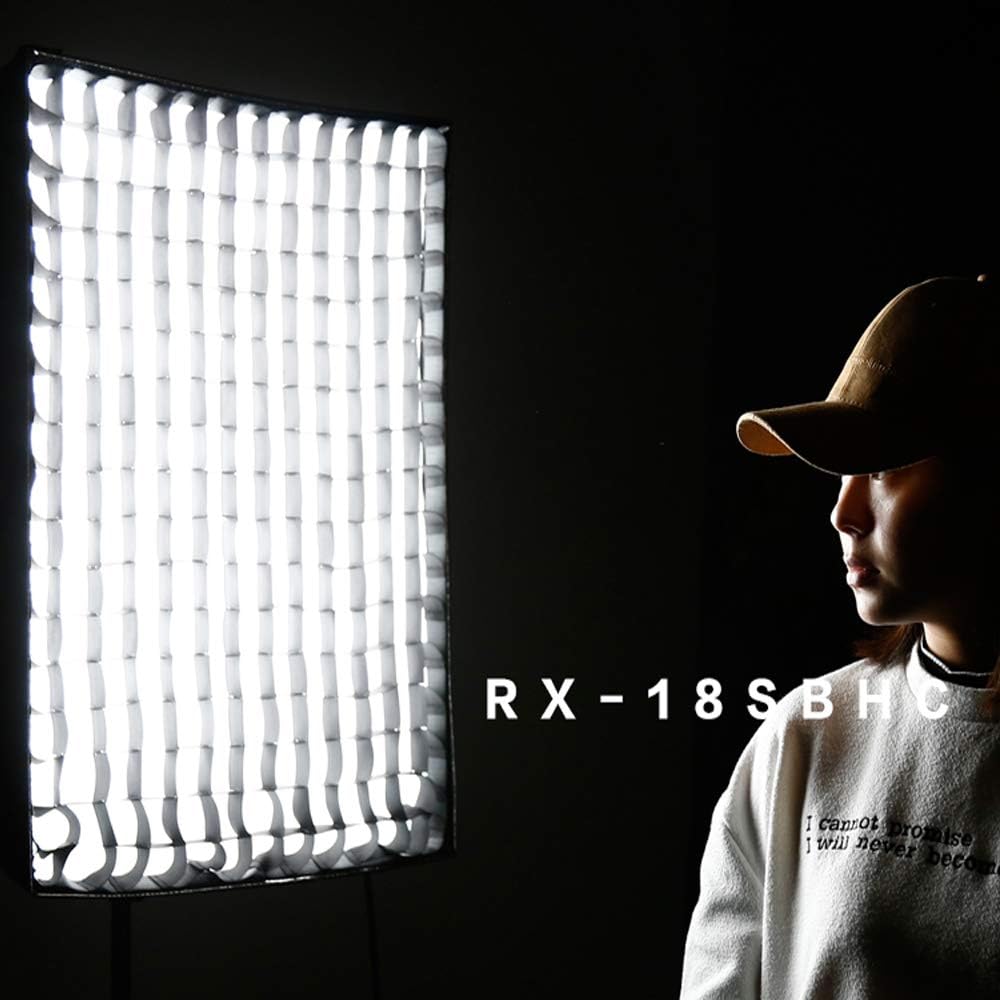 Flexibel LED-Videopaneel – LED-Videolicht, LED-Paneel, LED-Fotoverlichting, Continu Licht – 100 W Bi-Color 3000 K tot 5600 K – Oprolbaar Ontwerp met Honingraatgrid Softbox Diffuser