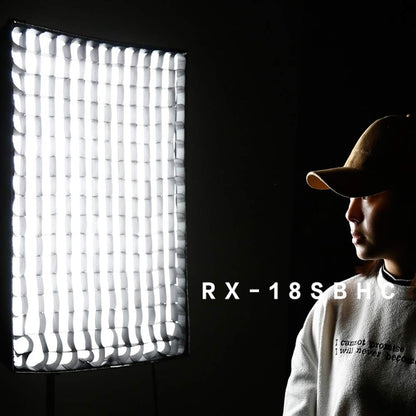 Flexibel LED-Videopaneel – LED-Videolicht, LED-Paneel, LED-Fotoverlichting, Continu Licht – 100 W Bi-Color 3000 K tot 5600 K – Oprolbaar Ontwerp met Honingraatgrid Softbox Diffuser