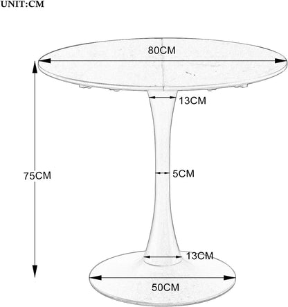 GrandCA HOME 80 cm, modern, ronde eettafel, geschikt voor 2-4 personen, keuken, woonkamer, eetkamer, zwart