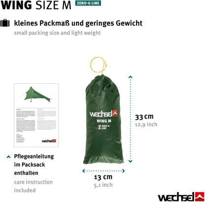 Wechsel Tents Wing M - Ultra-Lichtgewicht Bescherming Luifel voor Camping Tent - Weerbestendige Zeil - Groen (Zéro-G Line)