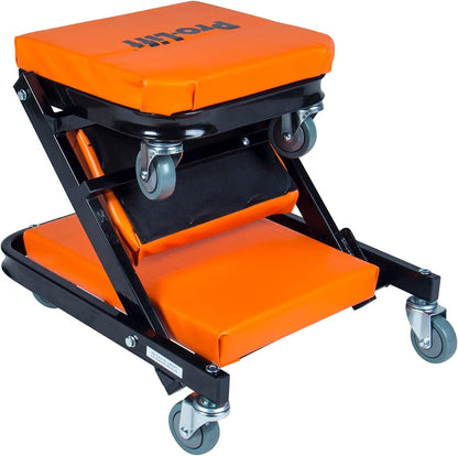 Pro-Lift Opvouwbare Z Creeper - 2-in-1 rollende opvouwbare auto klimplant & stoel - 40 inch verstelbare roller garagestoel neerleggen of zitten, 450 lbs capaciteit onder auto roller klimplant met 6