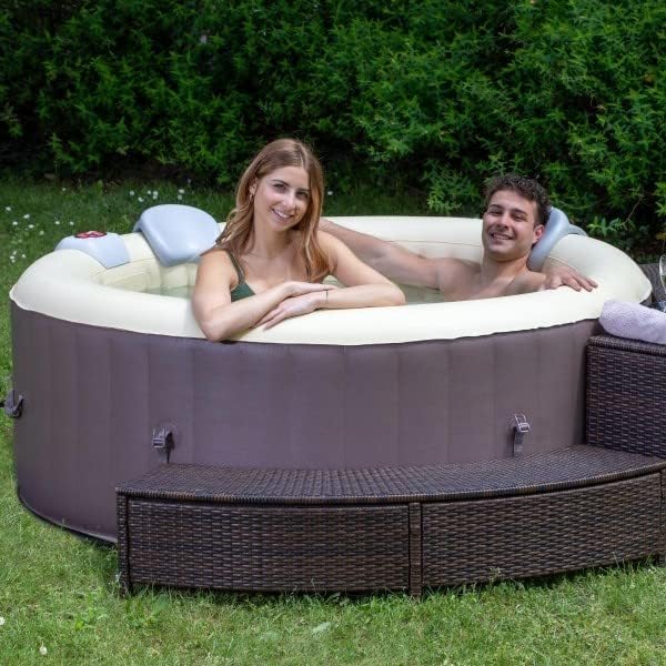 Spa opblaasbaar verwarmd, 800 liter, zwart, 180 x 180 x 65 cm
