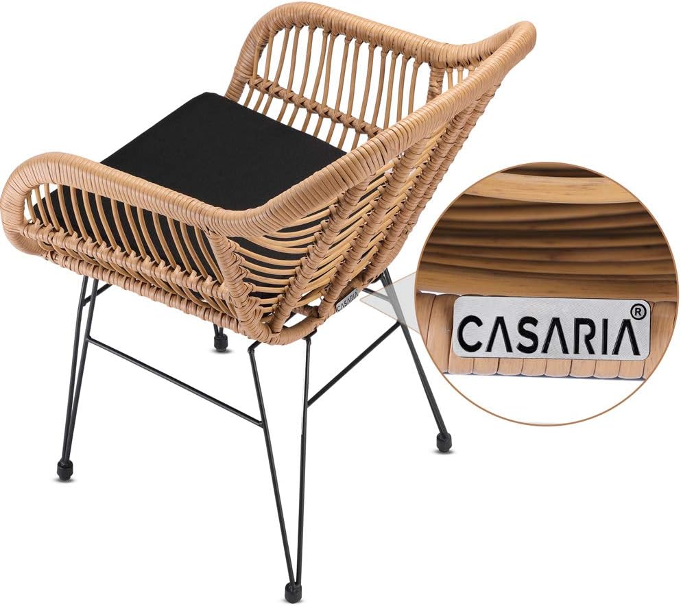 Casaria Tub chair Bali with cushion - 2 pieces - polyrattan - garden chair - QUORE
