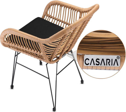 Casaria Tub chair Bali with cushion - 2 pieces - polyrattan - garden chair - QUORE