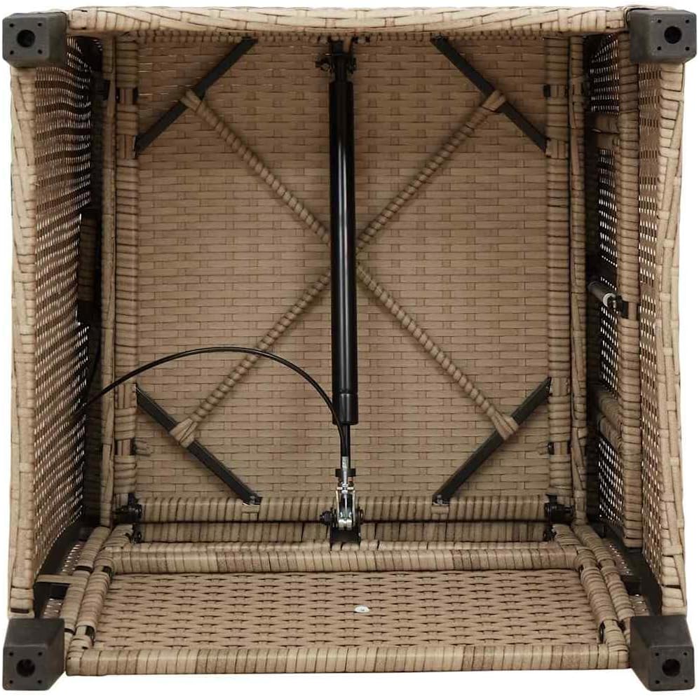 Tuinstoel Verstelbaar – Tuinstoel Met Tafel – Loungestoel – Balkonstoel – Poly Rattan – Inclusief Kussen – Weerbestendig & UV-bestendig