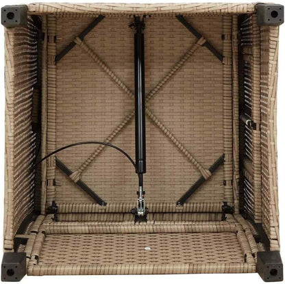 Tuinstoel Verstelbaar – Tuinstoel Met Tafel – Loungestoel – Balkonstoel – Poly Rattan – Inclusief Kussen – Weerbestendig & UV-bestendig