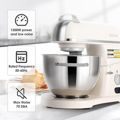 ZACME KMA0270 Keukenmachine, kneedmachine, 8L voedselmixer met display, 1500 W elektrische keukenmixer met tandhaak, draadwiel en beater, 11-speed Staande mixer,Commercieel gebruik