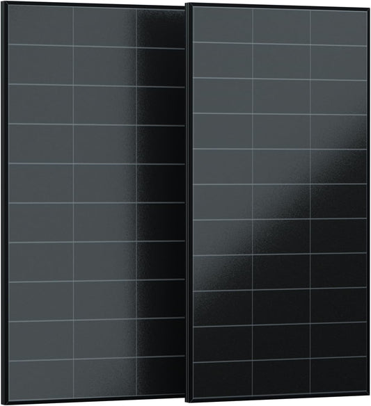ECO-WORTHY Solar Panel, 240 W, 12 V, 2 x 120 W, 25% High Efficiency with All Black Solar Panel with 0 Grid Lines, Suitable for Motorhome, Balcony Power Station, Gardens and Power Station - QUORE